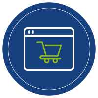 Icono carrito de compra Campo Azul