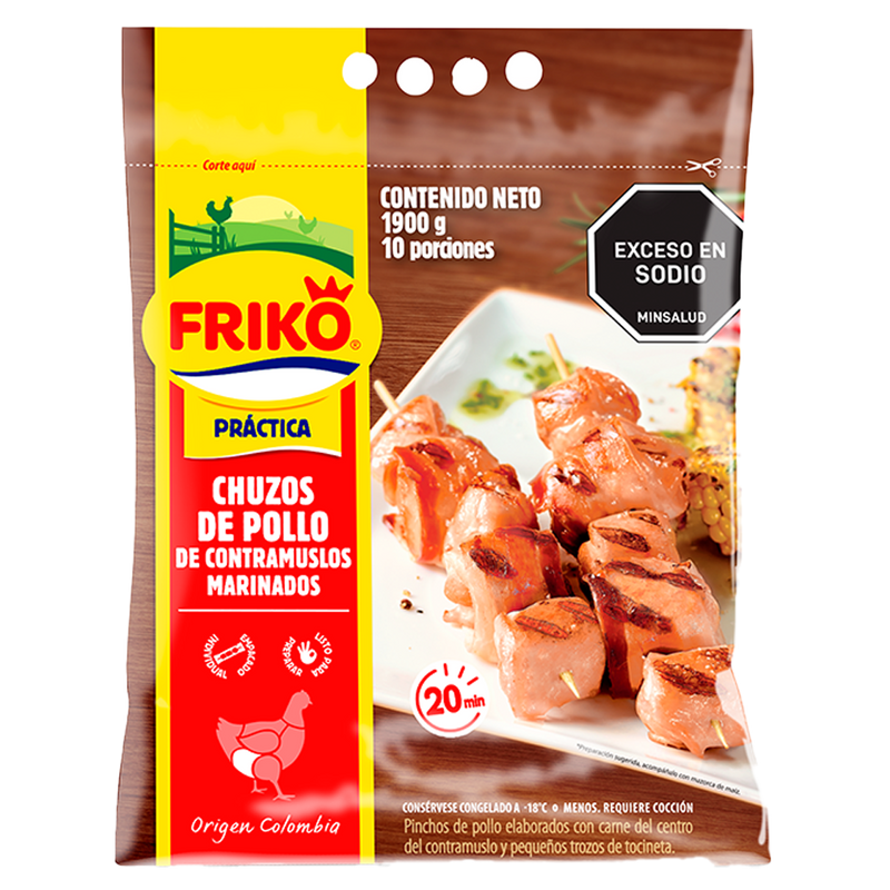 chuzos de pollo de contramuslo marinado