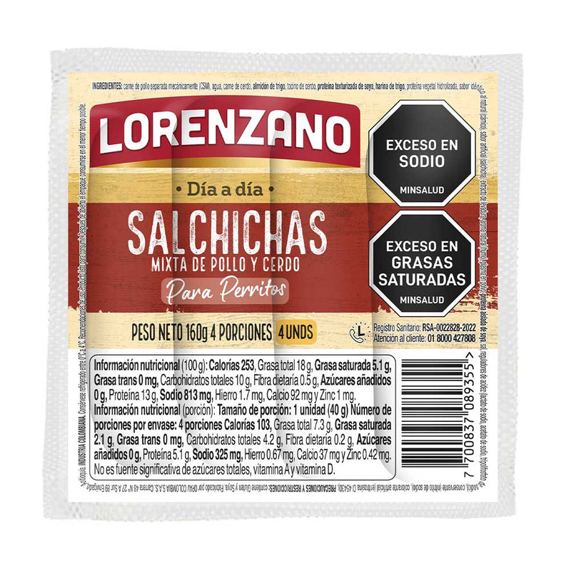 Salchicha Perritos Mixta Día A Día 160g