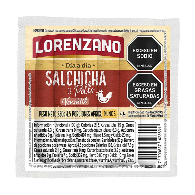 Salchicha De Pollo Día A Día x 230 g