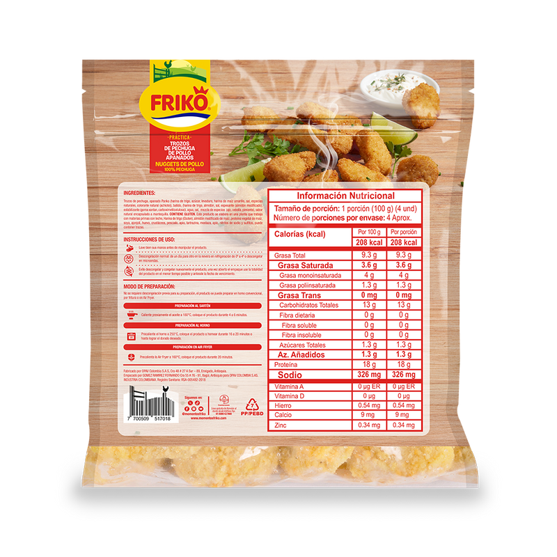 Trozos de Pechuga Apanados x 350g