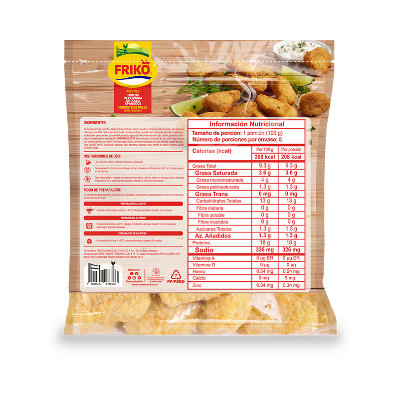 Trozos de Pechuga Apanados x 800g
