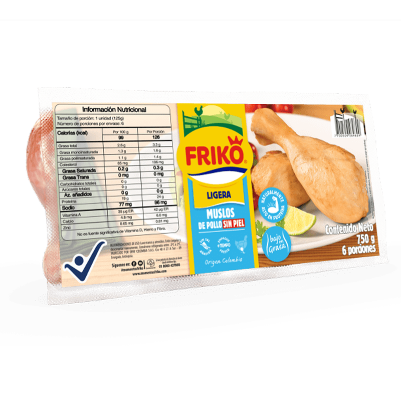 Muslos de Pollo sin piel x 750g